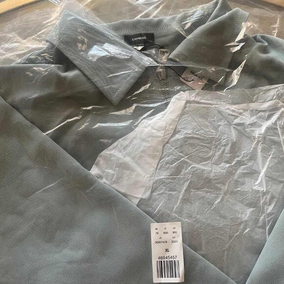 NWT Express Oversized Utility Bomber Jacket, Silver Blue, XL - Picture 4 of 4